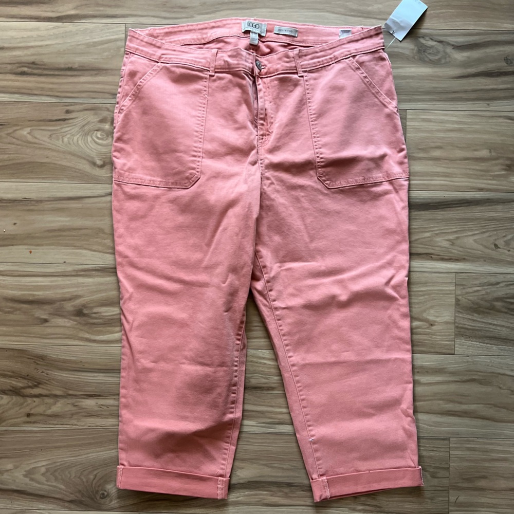 LOGO by Lori Goldstein Coral Boyfriend Jeans